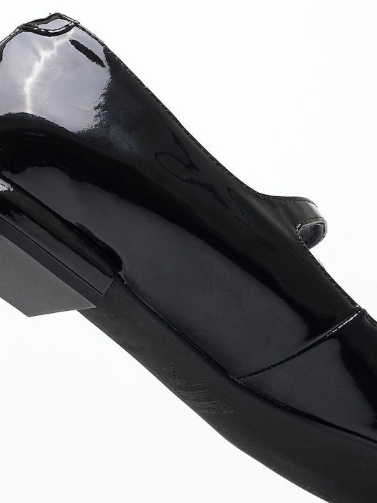 Leder Pumps mit Riemchen Schwarz