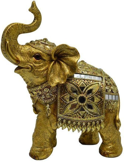 Ankor Decorativ Elefant din Polirășină în White/ Gold 11x5x13.5cm 1buc