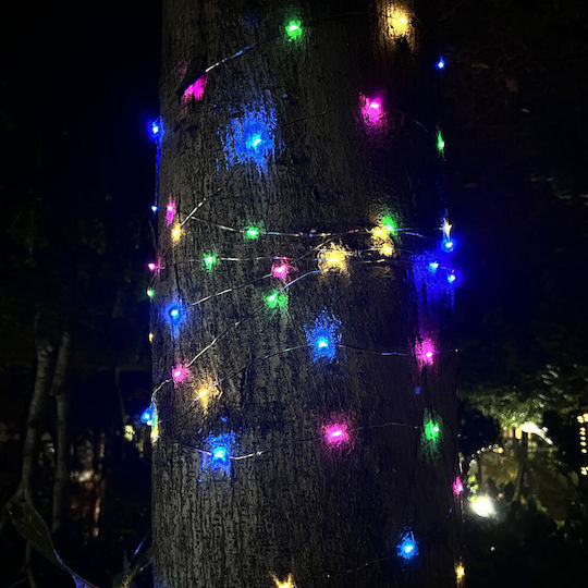 Linear Led String Lights 100 Leds 990cm Solar Powered Multicolor