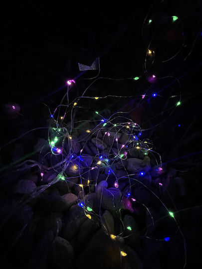 Linear Led String Lights 100 Leds 990cm Solar Powered Multicolor
