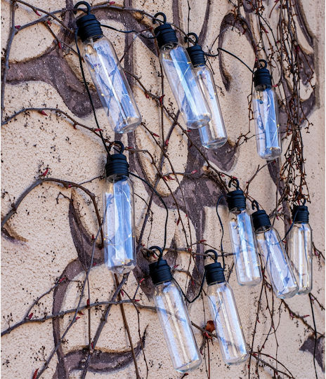 Led Light Garland Lux Model 10 Bulbs 380cm Solar Powered Warm White Light R