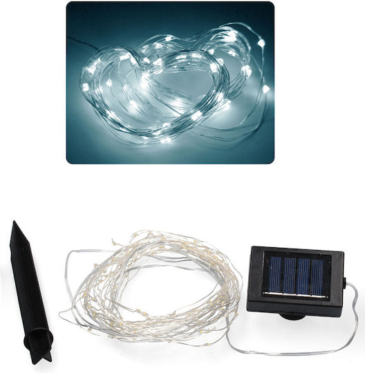 Linear Light Garland 100 Leds 990cm Solar Powered Cool White