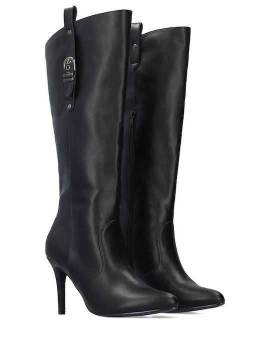 Synthetic Leather High Heel Women's Boots Black