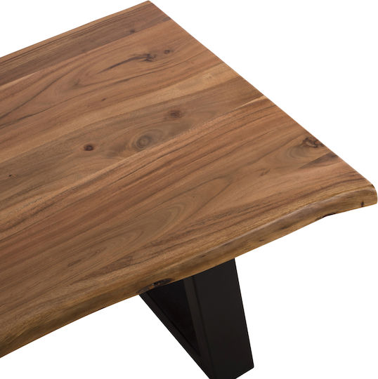 Rectangular Central Coffee Table Montana Made of Solid Brown Wood W115xD63xH40cm