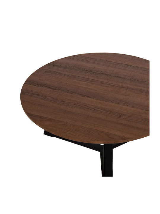 Round Central Coffee Table Rocket Wooden Black W80xL80xH42cm