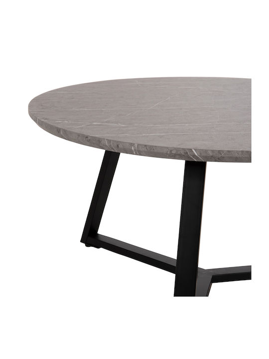 Round Central Coffee Table Grey Wooden Grey M80xL80xH42cm