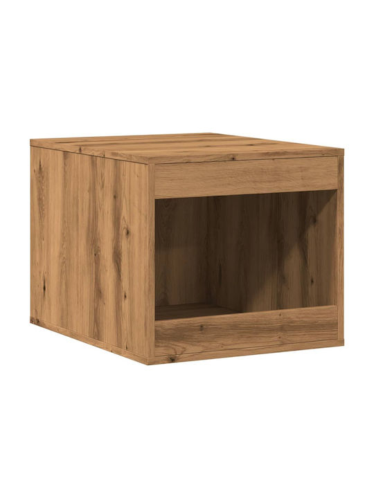 Rectangular Side Table Τουαλέτα Γάτας Περίφραξη Αρτισιανή Δρυς Brown L47xW59xH42cm