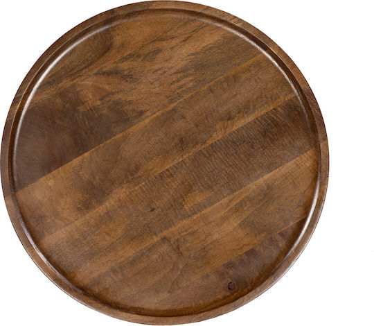 Round Central Coffee Table Pencil 87 Solid Wood Natural / Black M87xP87xH45cm