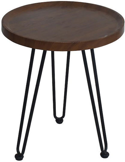 Rundes Beistelltisch Matrix Holzbraun M50xL50xH46cm EM9602,2