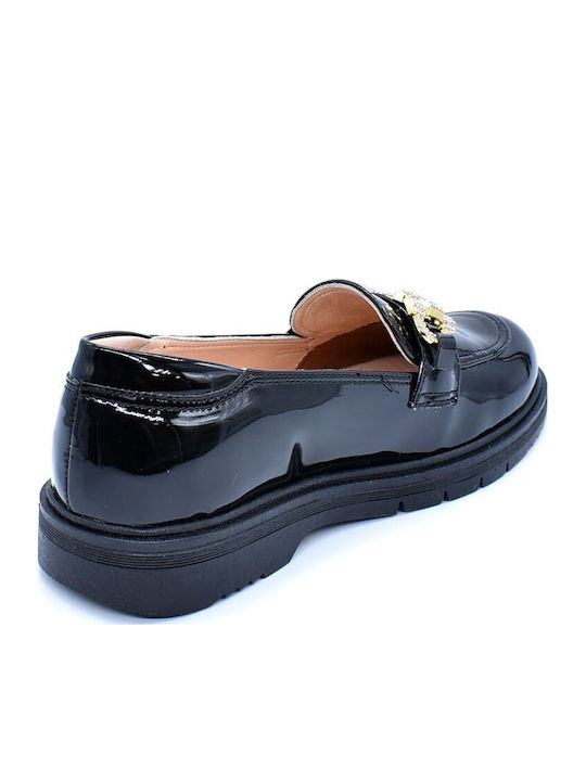Girls Anatomic Leather Moccasins Black