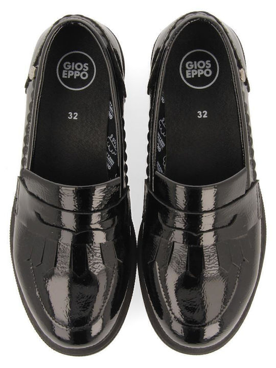 Girls Leather Moccasins Black
