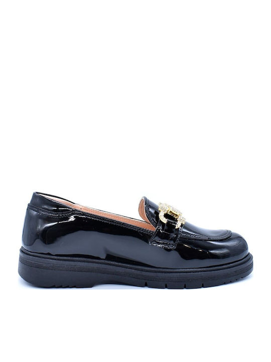 Girls Anatomic Leather Moccasins Black