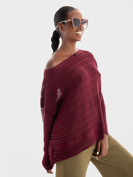 Ioanna Kourbela Damen Pullover Bordeaux