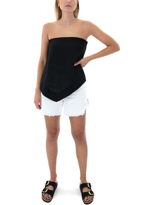 Γυναικεία Μπλούζα Strapless Μαύρο