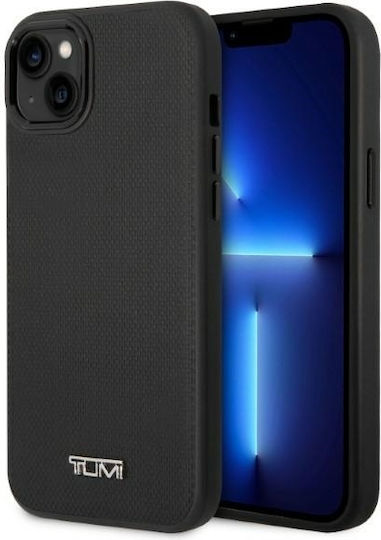 Tumi Tuhmp14srbak iPhone 14 15 13 6,1" Schwarzes Hartschalen-Lederetui mit Ballistikmuster Magsafe
