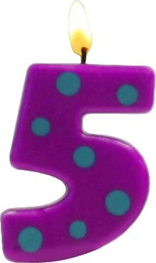Geburtstagskerzen Nummer Polka Dot-Gestreift Aliprantis 1 Stk Nr. 6
