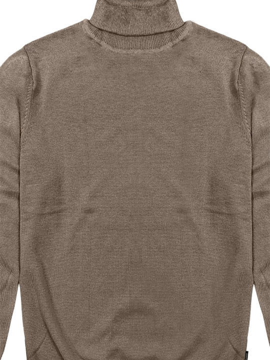 Clever Men's Long Sleeve Sweater Turtleneck beige