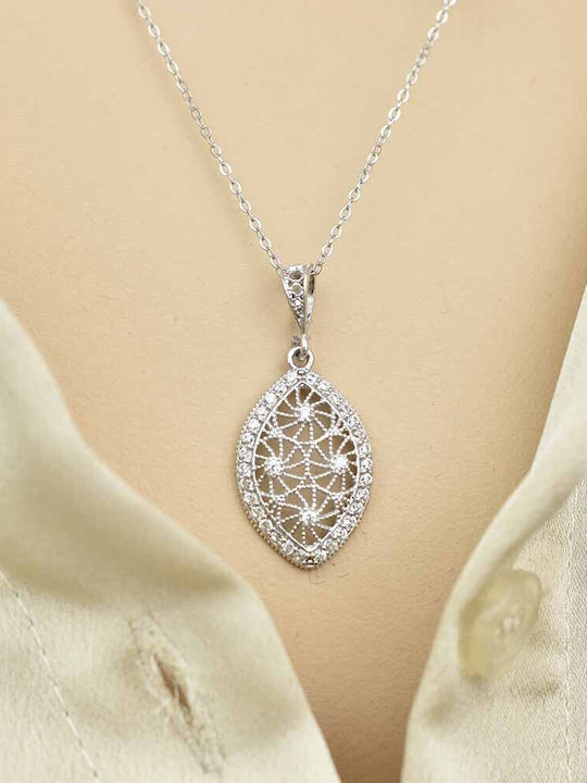 Goldjewels Κολιέ Γεωμετρικό από Ασήμι με Ζιργκόν