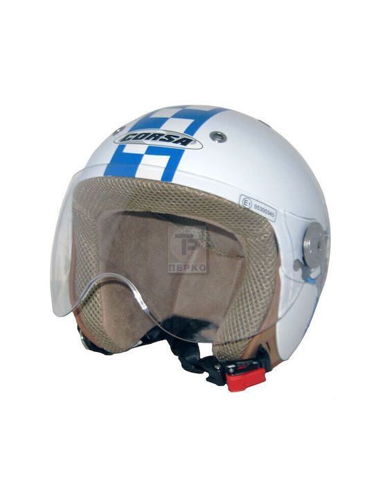 Corsa CX300 White Παιδικό Κράνος Μηχανής Jet 750gr