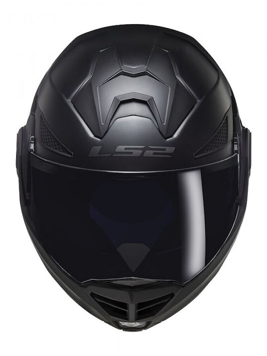 LS2 Advant X Solid Matt Black Motorcycle Helmet Flip-Up ECE 22.06 1600gr with Pinlock and Sun Visor