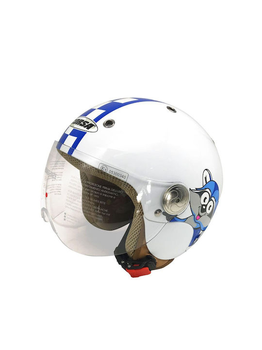 Corsa CX300 White Παιδικό Κράνος Μηχανής Jet 750gr