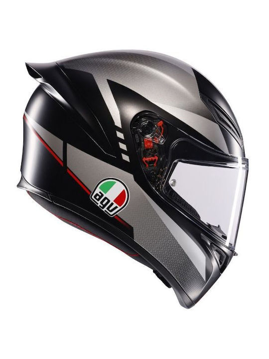 AGV K1 S Matt Black / Grey / Red Cască de motocicletă Față întreagă ECE 22.06 1500gr