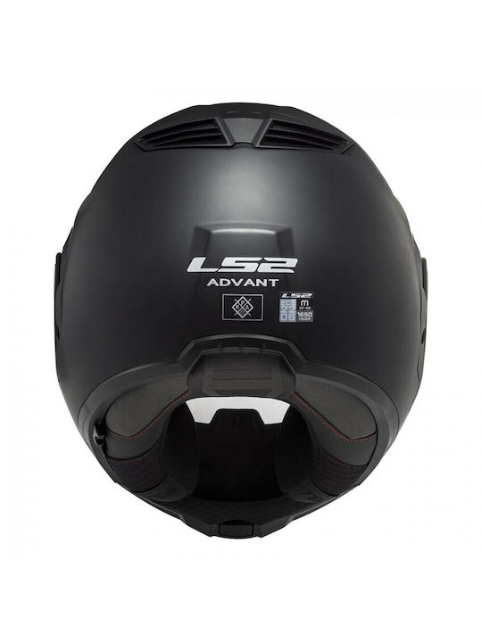 LS2 Advant Solid Matt Black Κράνος Μηχανής Flip-Up ECE 22.06 1650gr με Pinlock και Sunvisor
