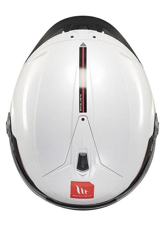 MT Cosmo SV S Solid Gloss White Motorcycle Helmet Jet DOT ECE 22.06 1450gr with Sun Visor
