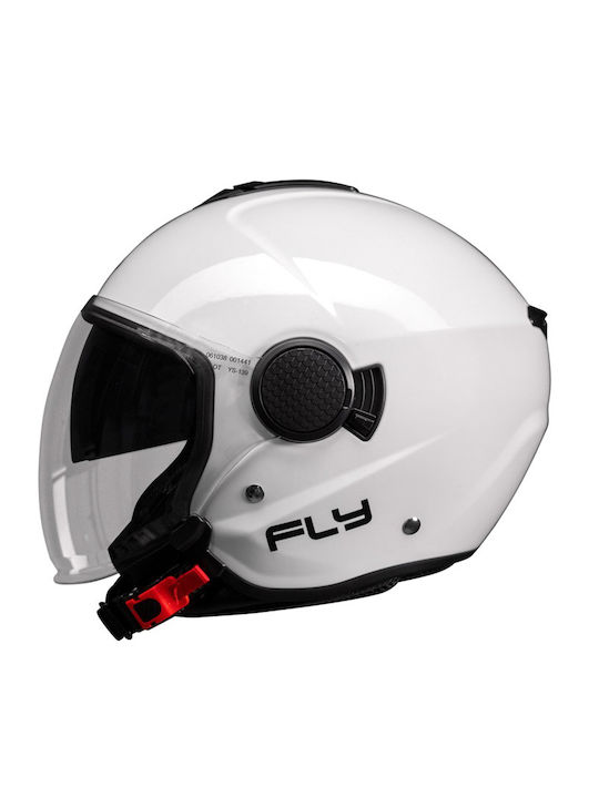 Pilot Fly SV Alb Cască Moto Jet ECE 22.06 1300gr cu Sunvisor