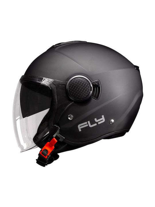 Pilot Fly SV Black Matt Motorcycle Helmet Jet ECE 22.06 1300gr with Sunvisor