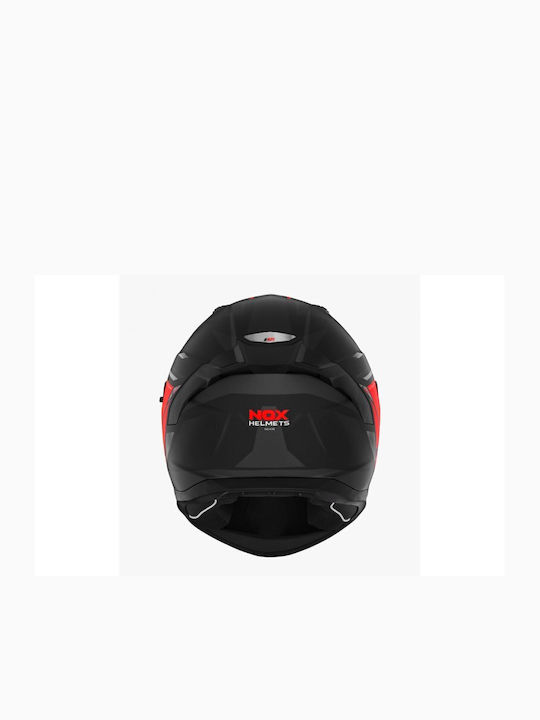 Nox N401 Black / Red Matt Motorcycle Helmet Full Face ECE 22.06 with Sunvisor