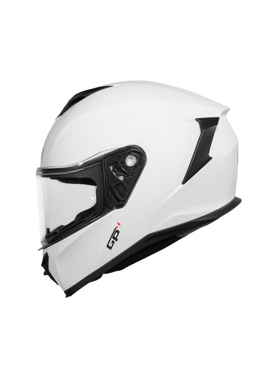 CMS GP4 Plain Alb Cască Moto Față întreagă ECE 22.05 1400gr