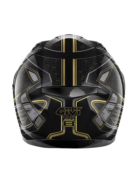 Givi H50.8 Mystisches Schwarz/Gold Motorradhelm Vollgesicht ECE 22.06 mit Sonnenblende