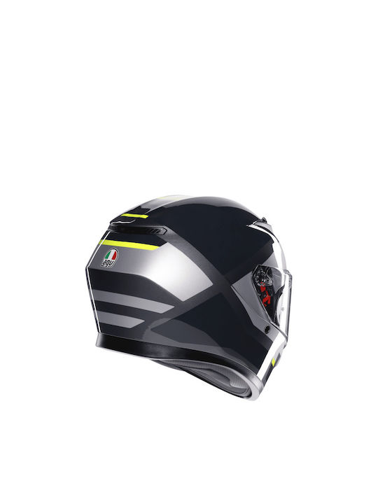 AGV K3 Shade Grey/Yellow Fluo Motorcycle Helmet Full Face ECE 22.06 1500gr with Pinlock and Sunvisor