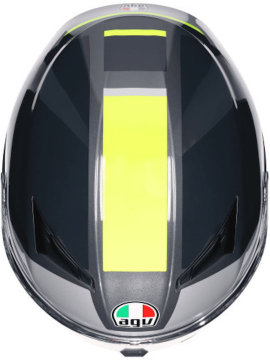 AGV K3 Shade Grey/Yellow Fluo Motorcycle Helmet Full Face ECE 22.06 1500gr with Pinlock and Sunvisor