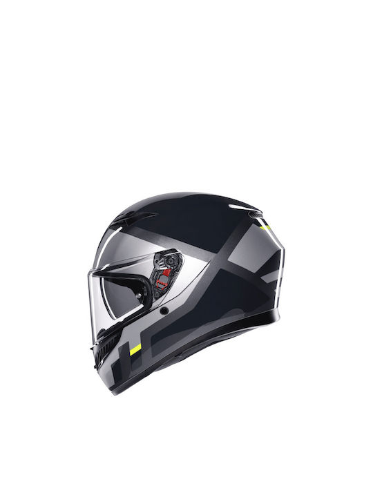 AGV K3 Shade Grey/Yellow Fluo Motorcycle Helmet Full Face ECE 22.06 1500gr with Pinlock and Sunvisor
