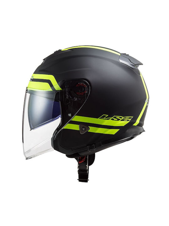 LS2 Infinity OF521 Hyper Titanium / Yellow Κράνος Μηχανής Jet 1250gr με Sunvisor