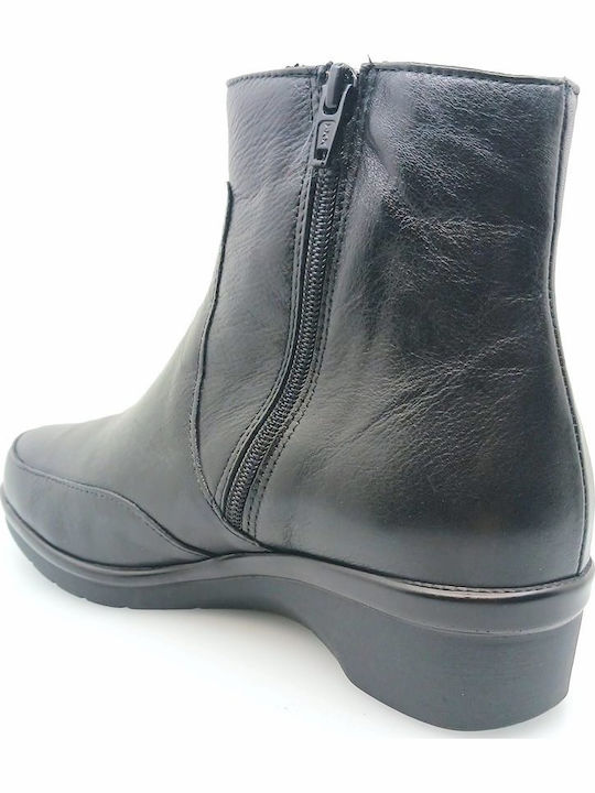 Ghete dama de piele cu Platformă Negru