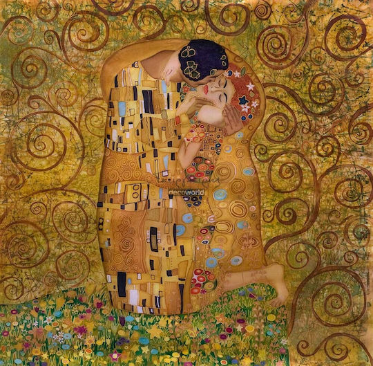 "Целувката" Густав Климт на Платнен 80x80 cm