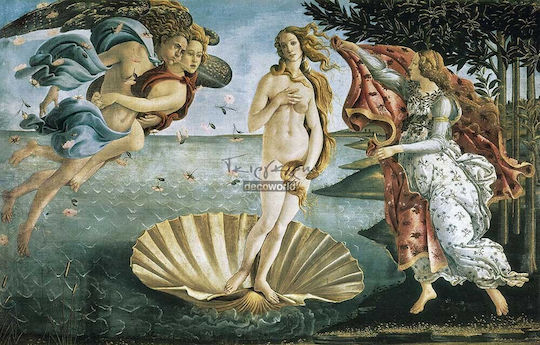 Pictură pe pânză Renaștere Nașterea lui Venus de Botticelli Knv339 30cm X 40cm