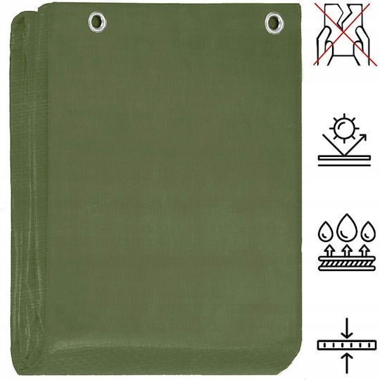Laminated Waterproof Polyethylene Tarp 120g/m2 4x8m Green