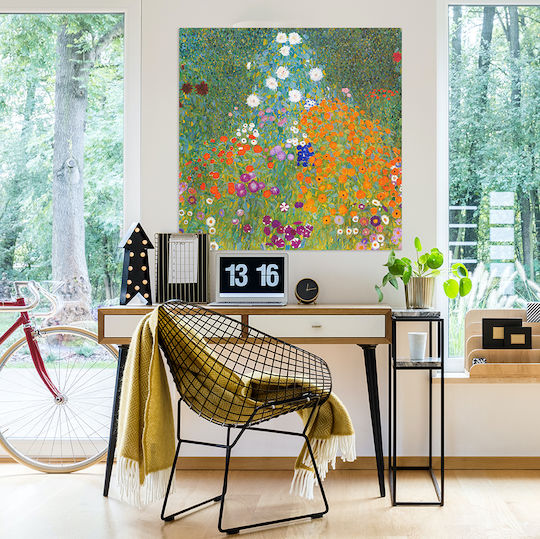 Gustav Klimt Flower Garden Painting on Canvas 65x65cm