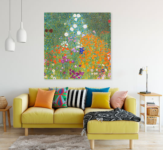 Gustav Klimt Flower Garden Painting on Canvas 65x65cm