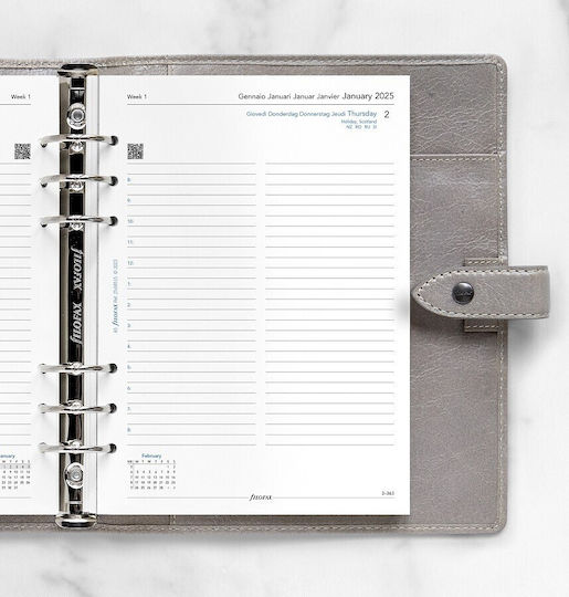 Filofax Daily Diary Refill 2025 White 14.8x21cm