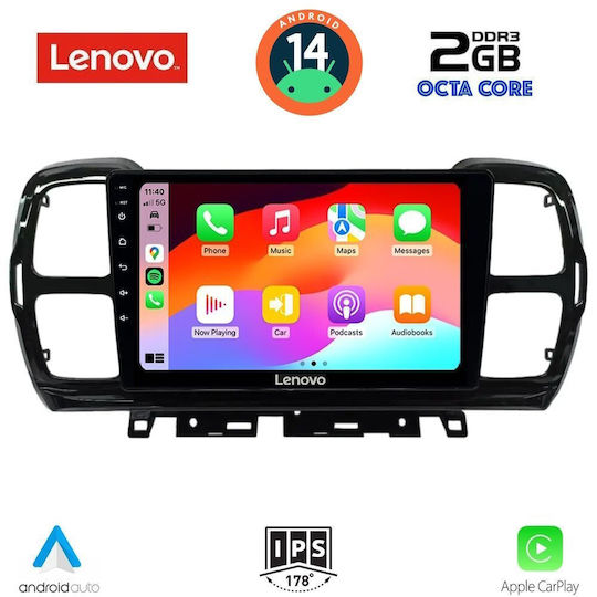 Lenovo Car Audio System for Citroen C5 Aircross 2017-2021 (Bluetooth/USB/AUX/WiFi/GPS/Apple-Carplay/Android-Auto) with Touch Screen 9"