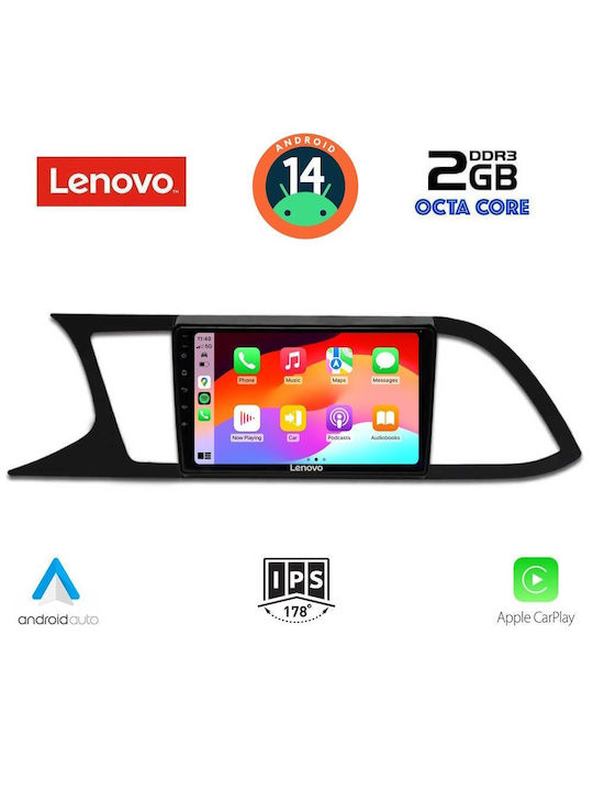 Lenovo Ηχοσύστημα Αυτοκινήτου για Seat Leon 2012-2021 (Bluetooth/USB/AUX/WiFi/GPS/Apple-Carplay/Android-Auto) με Οθόνη Αφής 9"