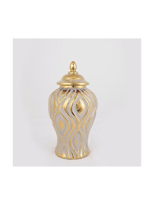 Estheti Home Ceramic Vase Silver Gold Φ16.2x30.6cm 752-20018