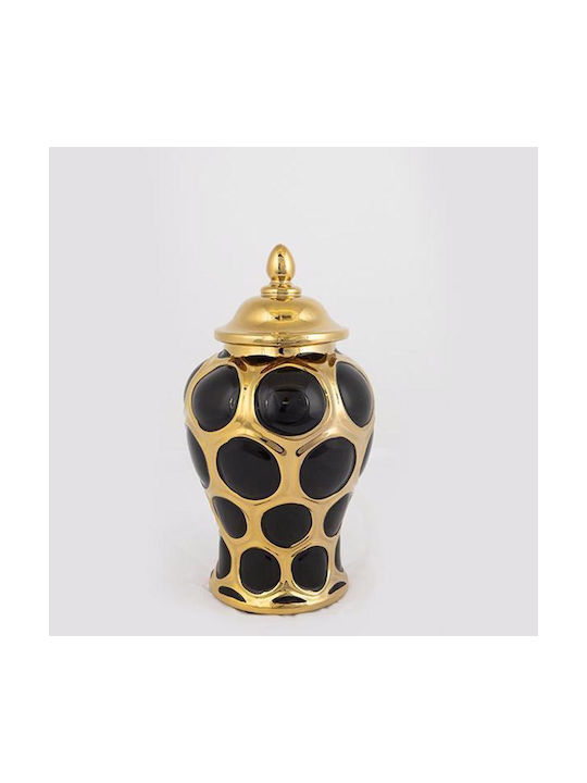 Estheti Home Ceramic Vase Black Gold Φ15x27.6cm 752-20015