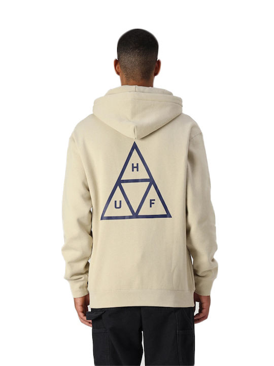 HUF Pullover Sweatshirt with Hood Stone