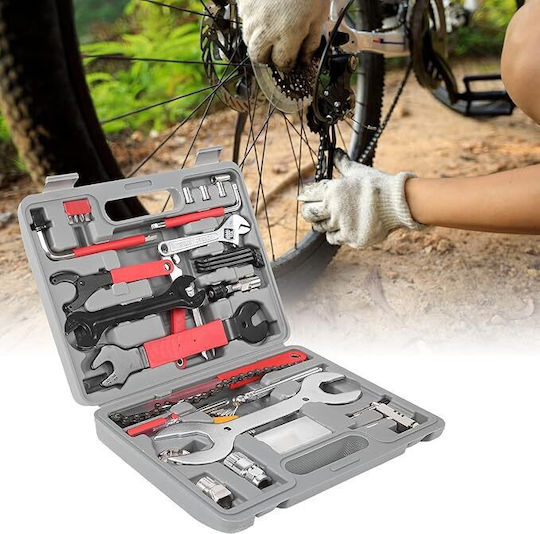Bicycle Repair Tool Kit Zola 44 Pieces Plastic Steel 33x26 Cm Grey